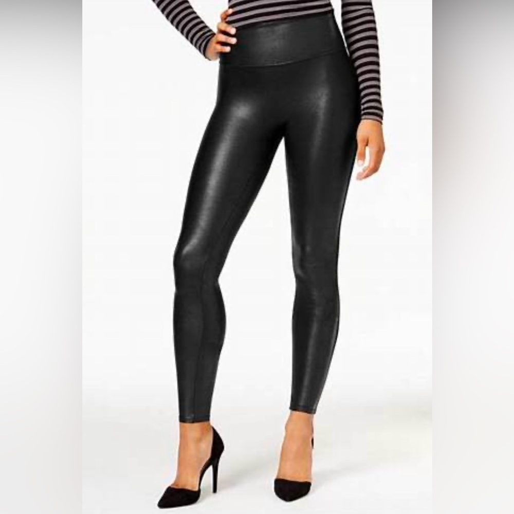 Spanx Faux Leather Leggings Black Size Large